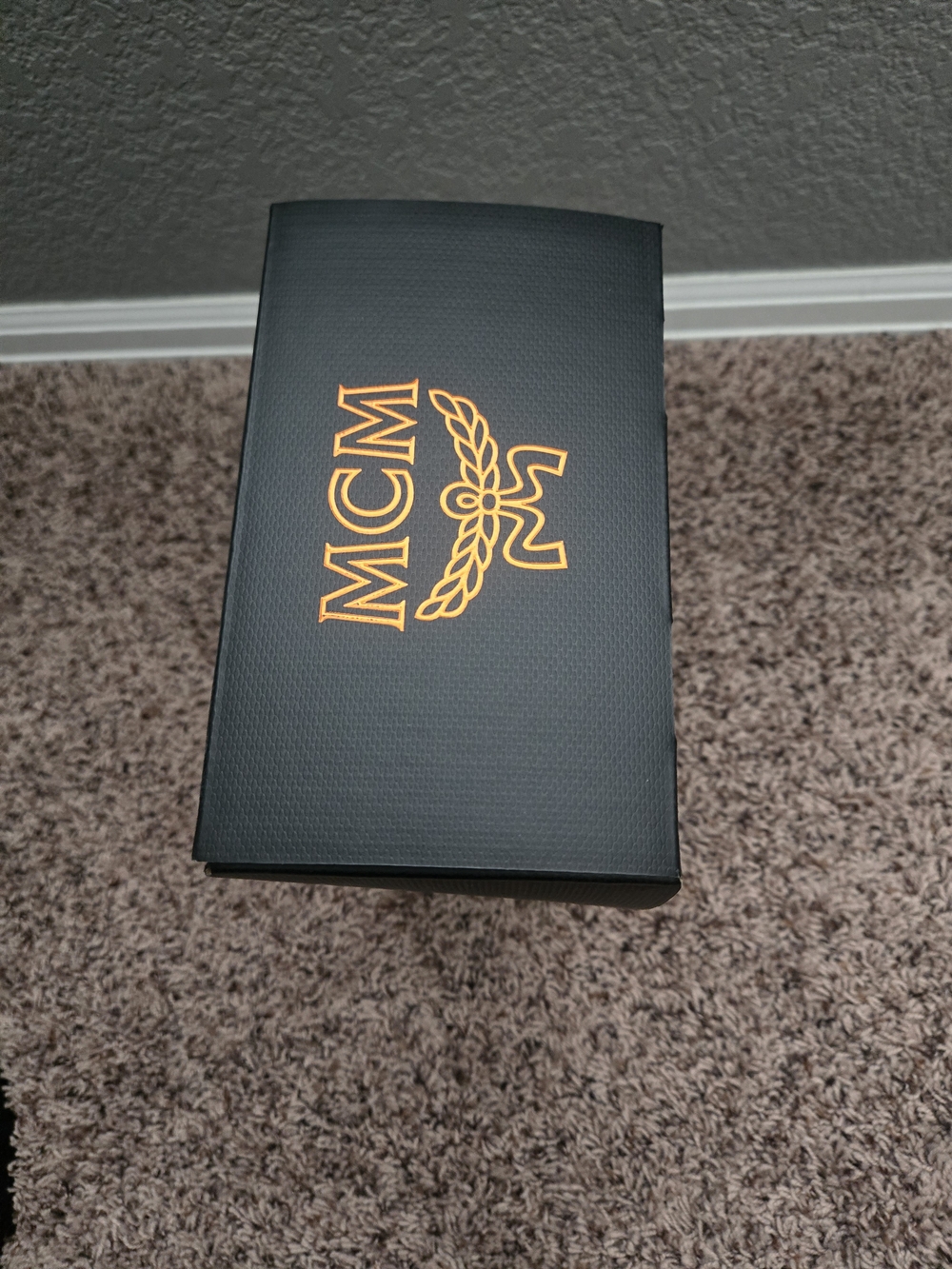 MCM Black & Orange Logo Slide Sandals - Picture 12 of 13